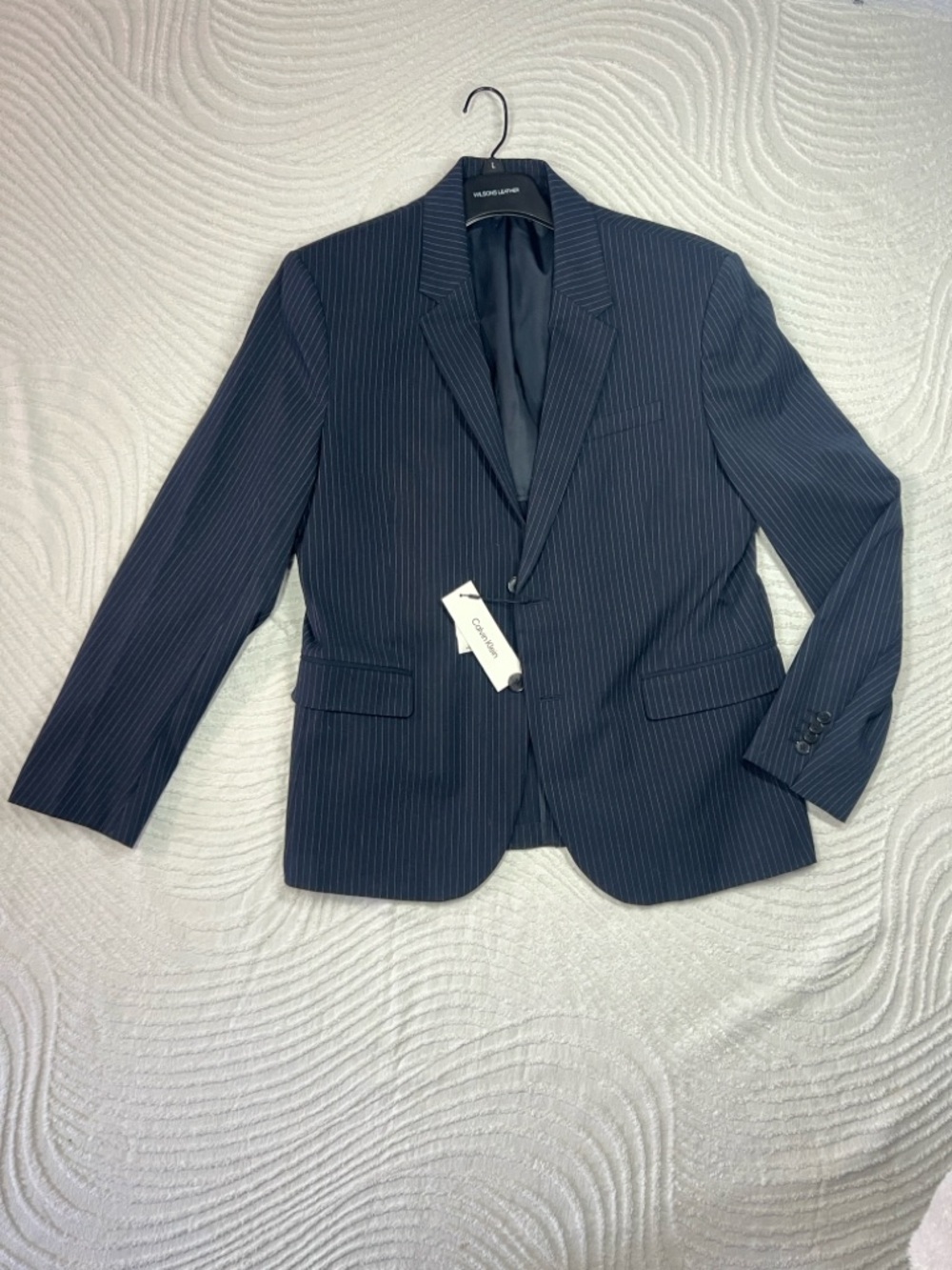 Calvin Klein Dark Navy Pinstripe Suit Jacket Size 40